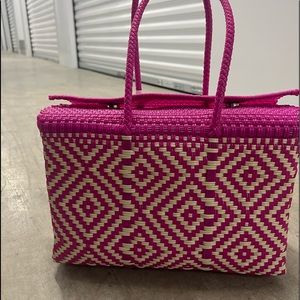 Handmade large Oxaca art bag artesian pink new picnic